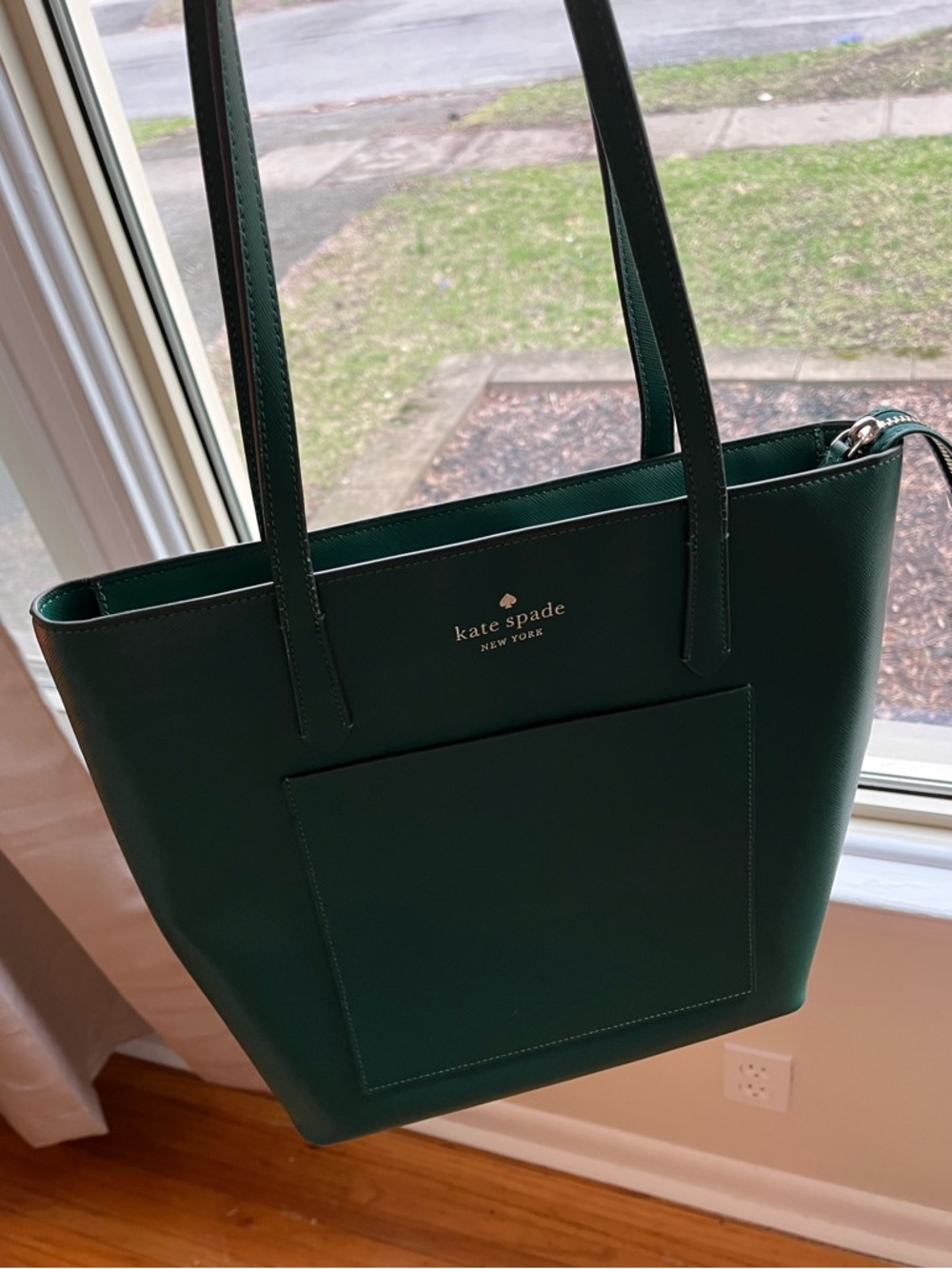 RARE Dark Green Kate Spade Tote - Picture 4 of 13